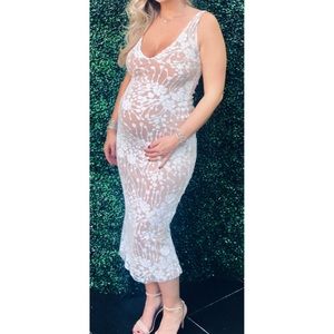 Sequin mesh stretch dress